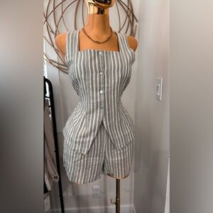 Striped Gray Jumpsuit